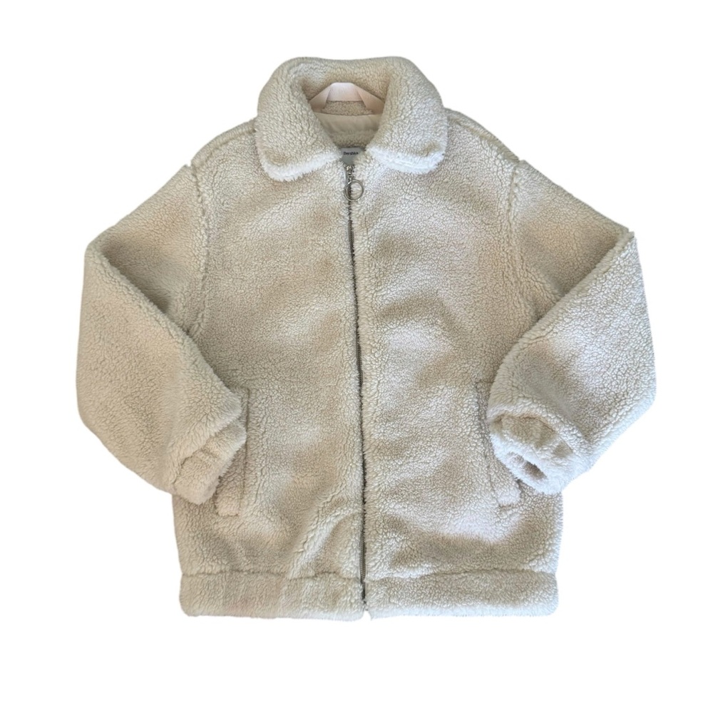 bershka cream sherpa jacket ♡
